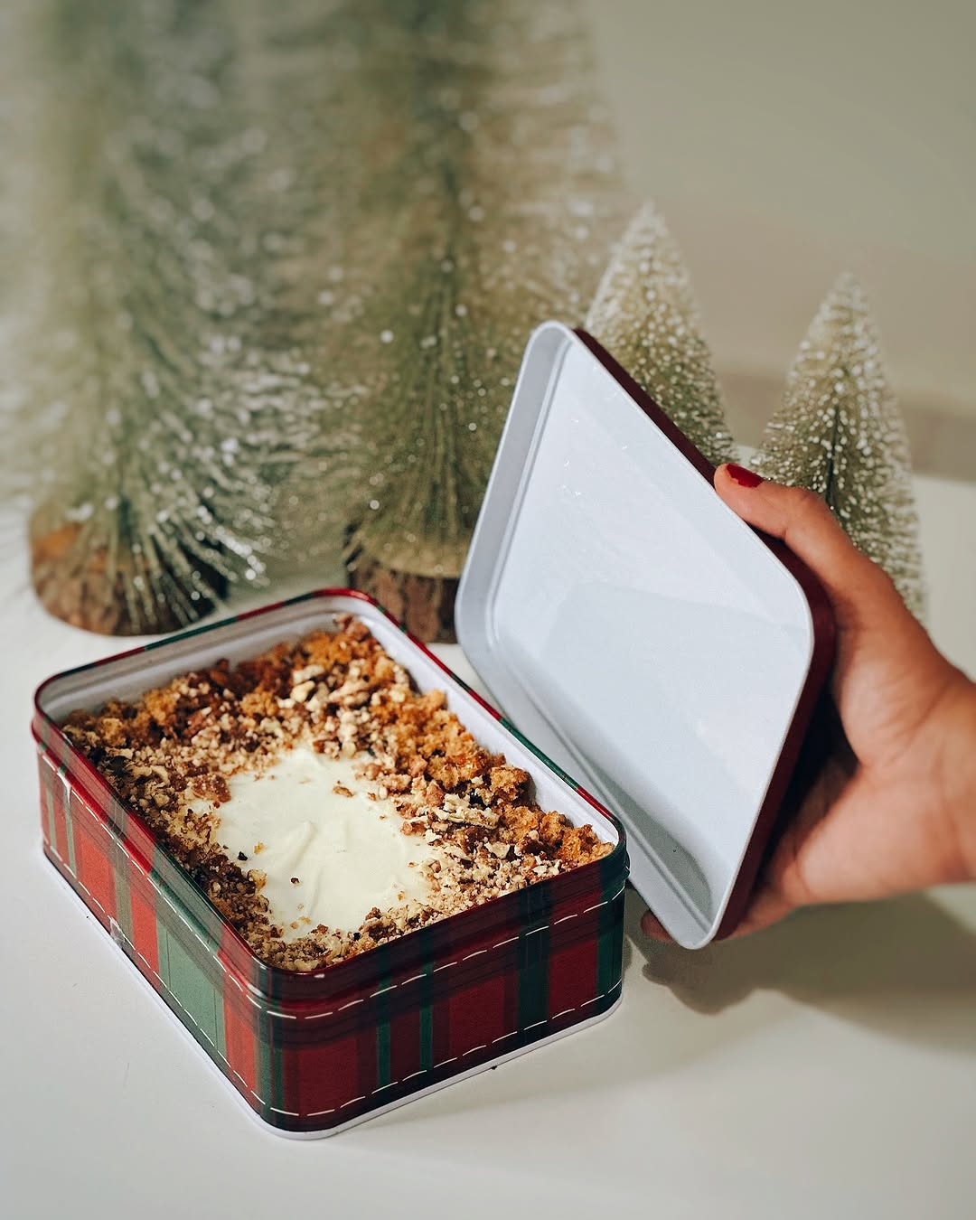 Postre navideño en lata